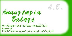 anasztazia balazs business card